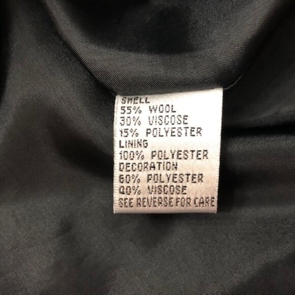 Talbots Black Gray Wool Blend Paisley Embroidered Maxi Skirt Size 4P - Picture 5 of 5